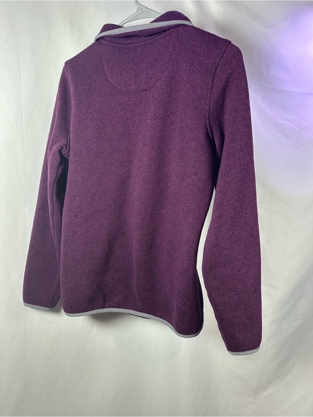 L.L. Bean Plum Snap-Button Cowl Fleece Pullover - Picture 3 of 8